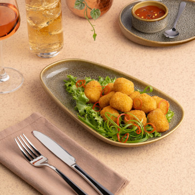FRECKLES Premium Porcelain Upala Plate | Platter | 10.7" x 6.1" | Microwave & Dishwasher Safe
