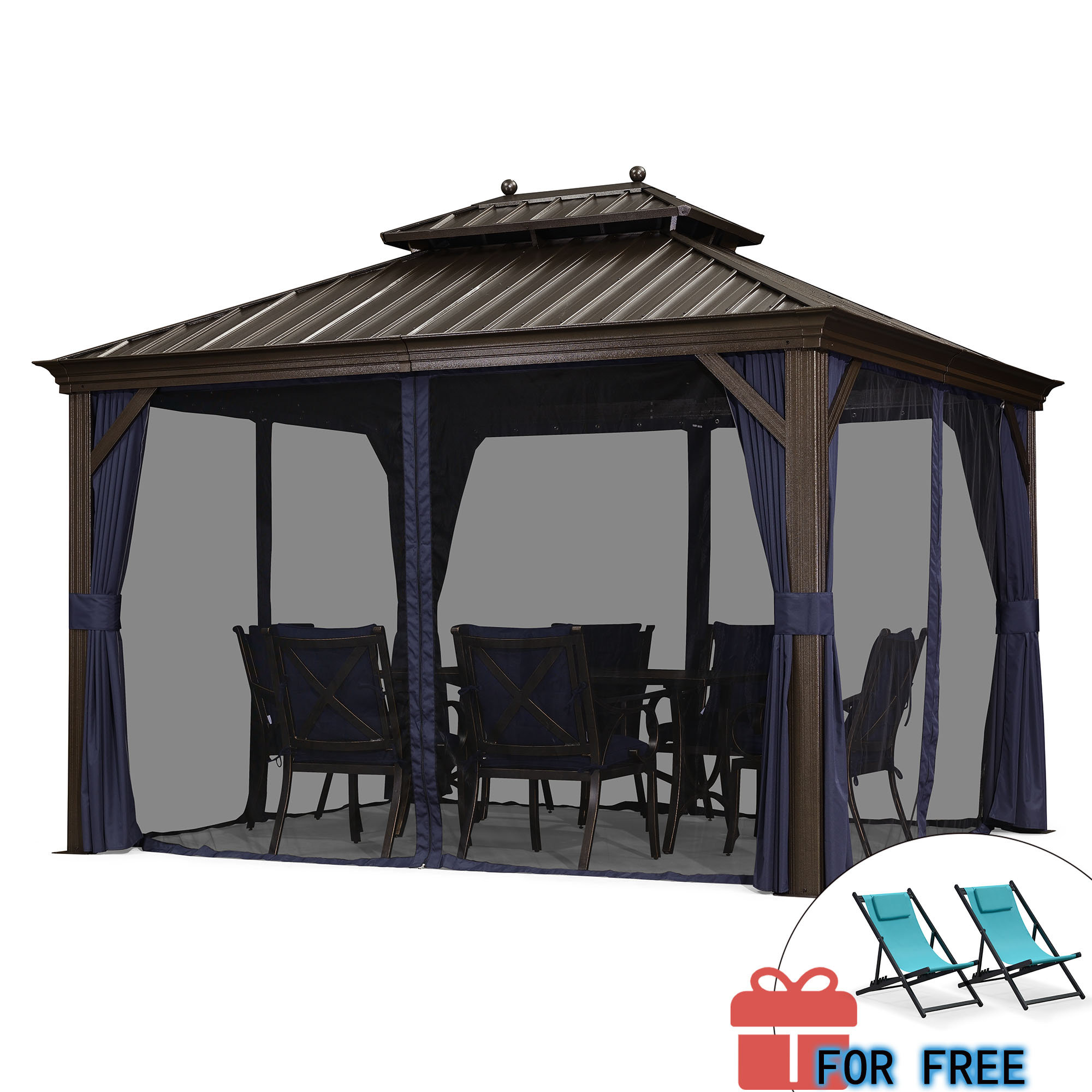 SummerBella 10' X 13' Permanent Hardtop Gazebo Aluminum Gazebo - Wayfair Canada