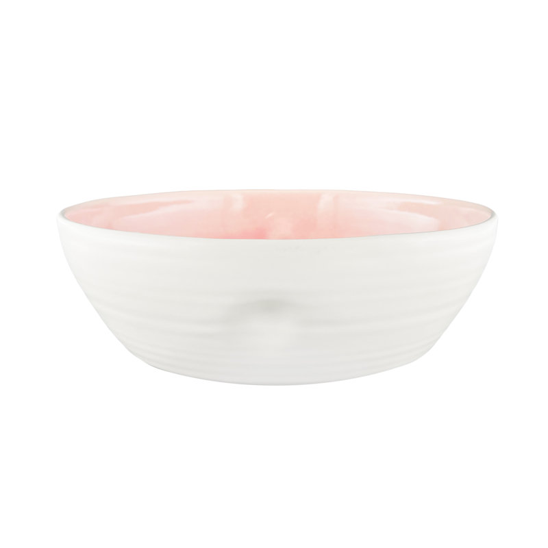 Bol de service en grès Canvas Home, Rose