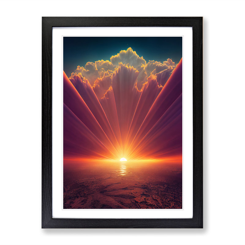 Marvellous Sunset - Framed Print, Black, 64cm H x 46cm W x 2cm D