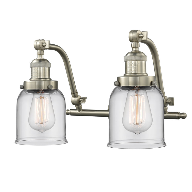 Éclairage pour meuble-lavabo à 2 lumières à intensité réglable Kearse, Nickel satiné brossé