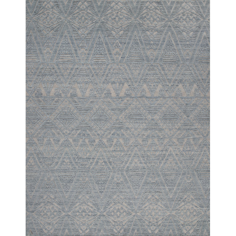 Bariloche Wool Geometric Area Rug in Blue