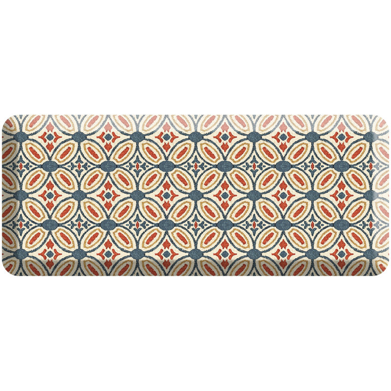 Tapis anti-fatigue Designer Comfort, 20 po x 48 po, Mélange bleu / orange