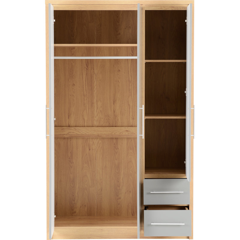 Louisa 3 Door Wardrobe, Grey