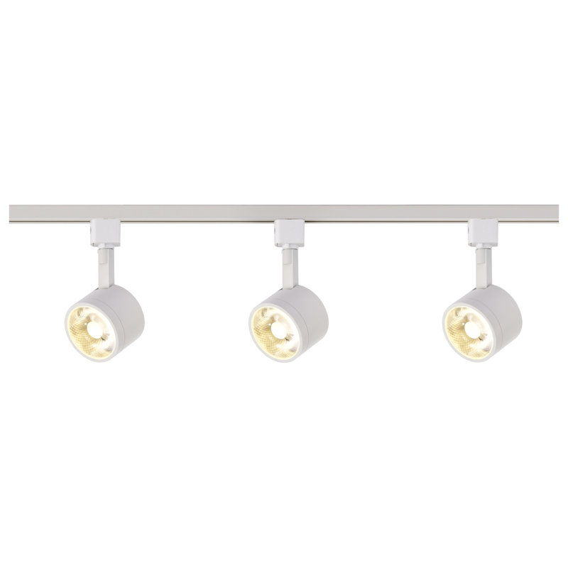 White Steel 3-Light LED Track Lighting Kit