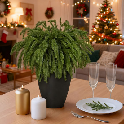 18 pièces de branches de pin artificielles de Noël, aiguilles de pin roulées à la main de Noël simulées, couronnes de Noël vertes bricolage, décoration de centre de table de Noël, décoration de vacances pour la maison