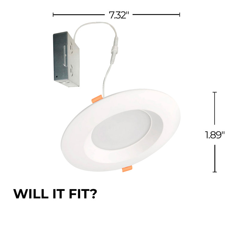 6-Inch White Aluminum Dimmable LED Recessed Lighting Kit