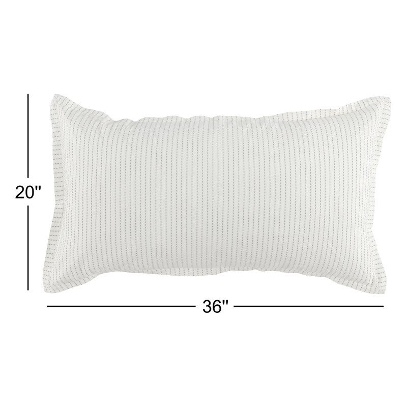Burrowes Cotton No Striped Sham Set, Ivory, King