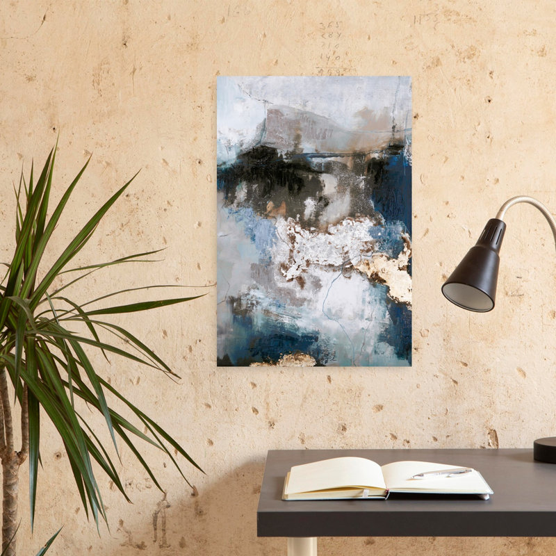 Art contemporain abstrait en cascade, H 24 po x l 16 po