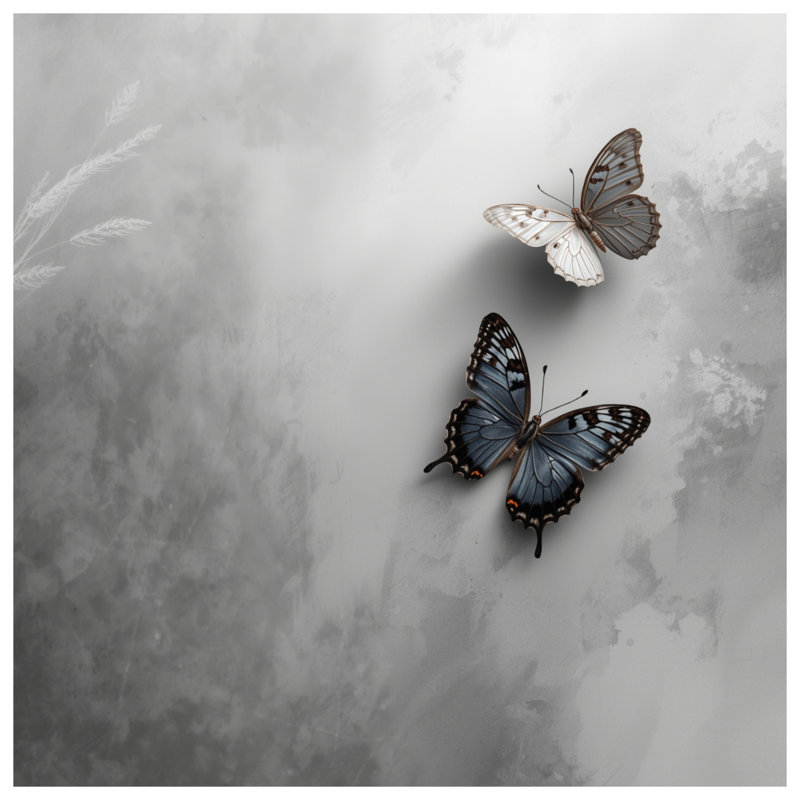 Two Butterflies On Surface Comforter, Twin