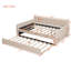 Full Size Velvet Upholstered Daybed With  Wood Slat Support-1893339790