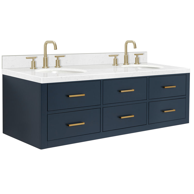 Macmullin 72.25'' W Double Vanity, Midnight Blue, 60"