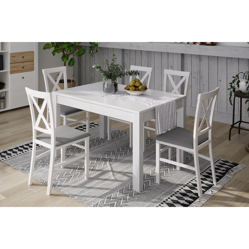 Nahomy Rectangular 130-280cm L x 85cm W, White