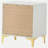 White and Gold 2-Drawer Rectangular Nightstand-1680929030