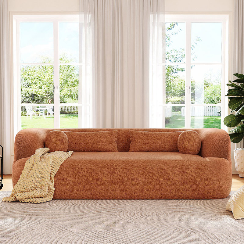 Canapé 86 po 86 po Chenille Cloud, Orange