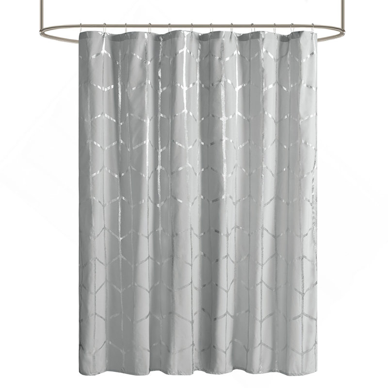 Rideau de douche imprimé métallique, Gris/argent