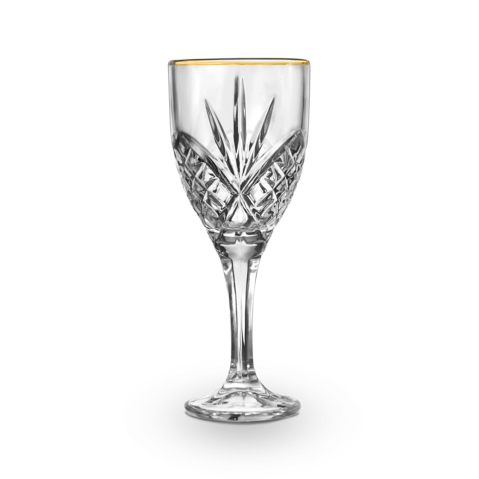 Dublin Crystal Gold Rim Water Goblet 16oz, Gold