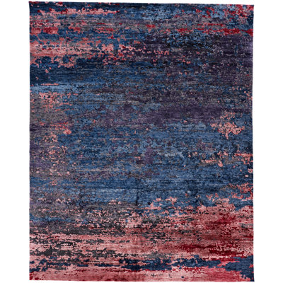 Valencia Modern Watercolor Blue Area Rug