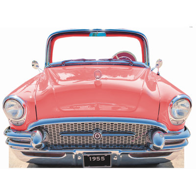 Voiture classique bleue 1955 debout en carton