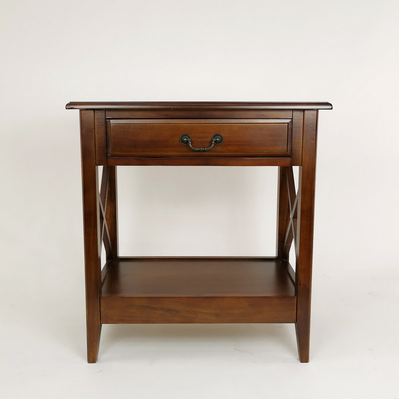 Trost 23.5'' W Solid Wood Nightstand, Brown