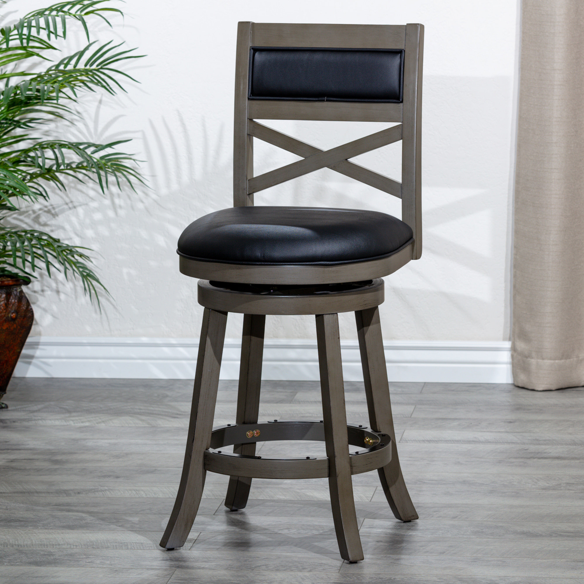 Gracie Oaks Crume Swivel Counter & Bar Stool | Wayfair