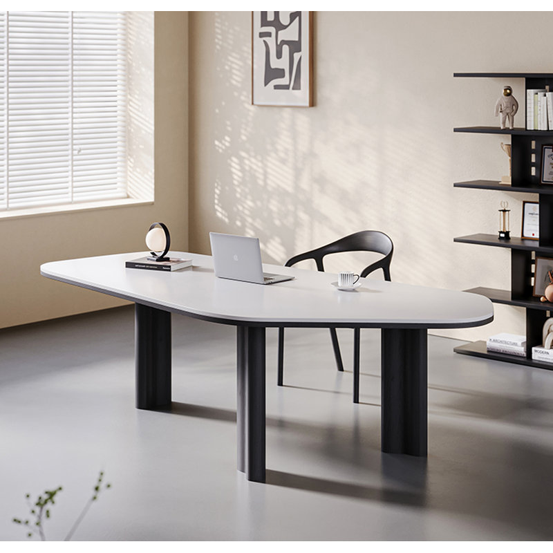 Bureau d'écriture en pierre frittée Light Luxury, 28.74" H x 62.99" W x 27.56" D