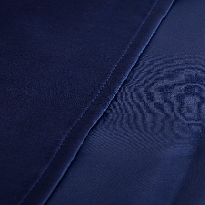 Taies d'oreiller en satin , Bleu marine, Standard
