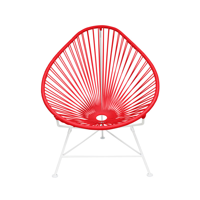 Outdoor Lounge Chair, Red/White