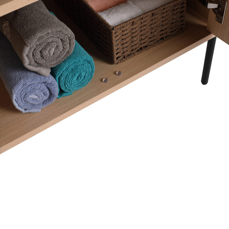 Meuble-lavabo 24 po Ebord Designs Yordana, Chêne blanc, Noir, noir, noir, noir