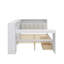 Lit plateforme double en bois avec rangement, station de charge, lumière DEL, bureau et tête de lit tapissier-1290330902