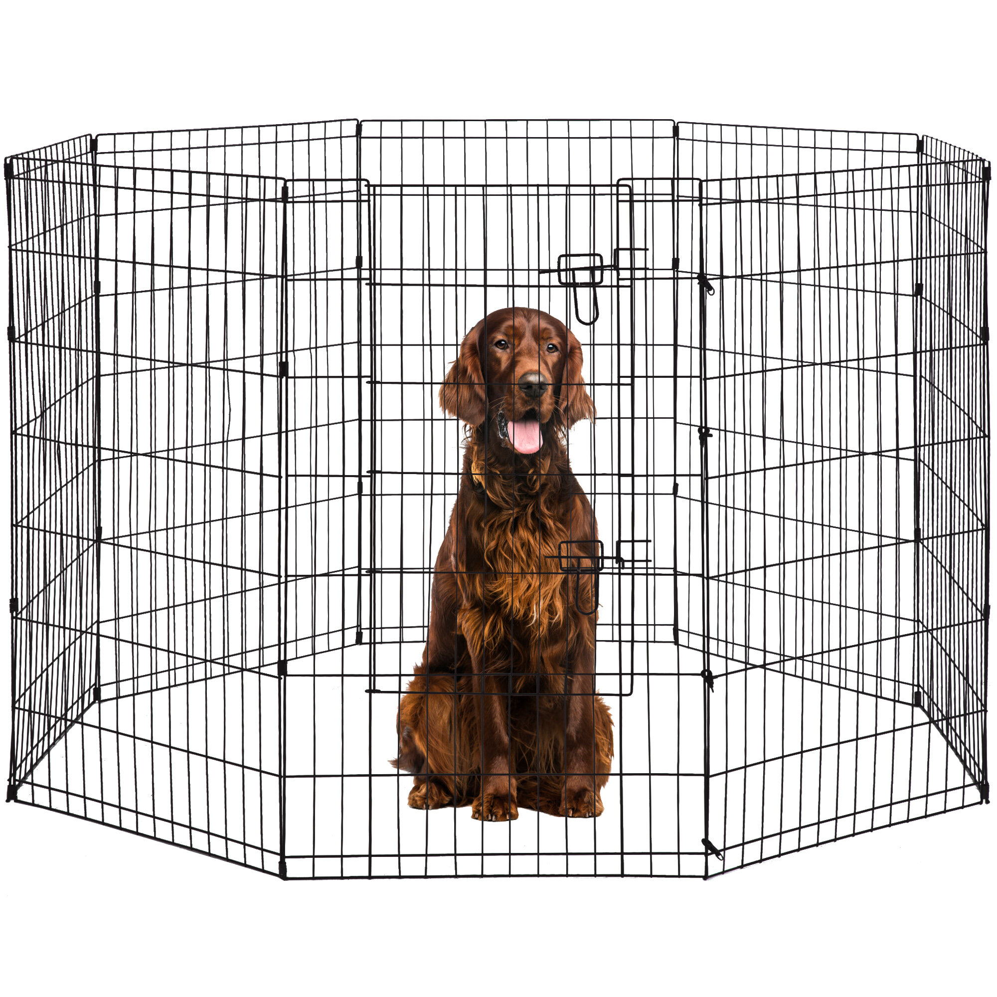  Dog Fence 16 Panels 32 H Pet Playpen Metal Outdoor
