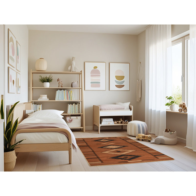 Tapis brun lavable à la machine, Rectangle 4pi x 6 pi