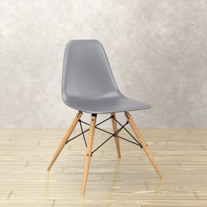 Chaise d'appoint moderne avec pieds en bois Averna, Gris clair