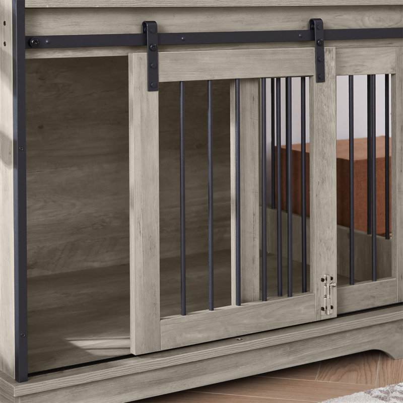 Cage pour chien avec porte coulissante et cage pour chien avec tiroirs, Gris