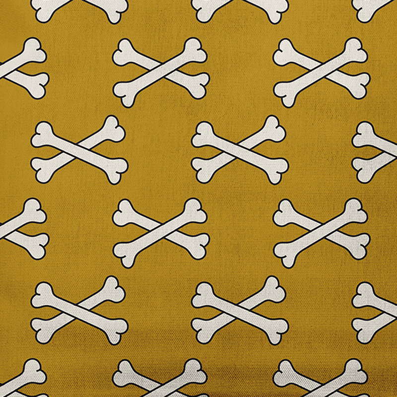 Coussin intérieur / extérieur Cross Bones, 14 po x 20 po, Or automne