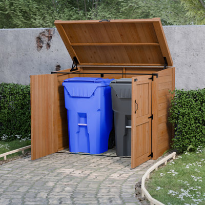 HEAVY DUITY horizontal cedar waste garbage can