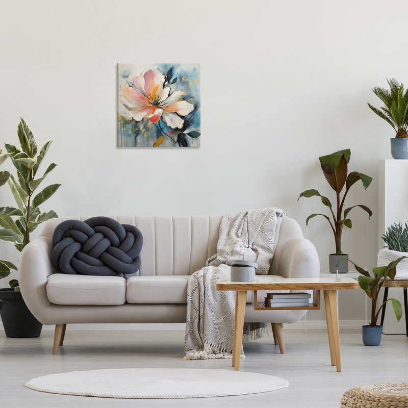 «Modern Drip Blossom» par Lazar Studio sur, Toile tendue, H 24 po x l 24 po x P 1,5 po
