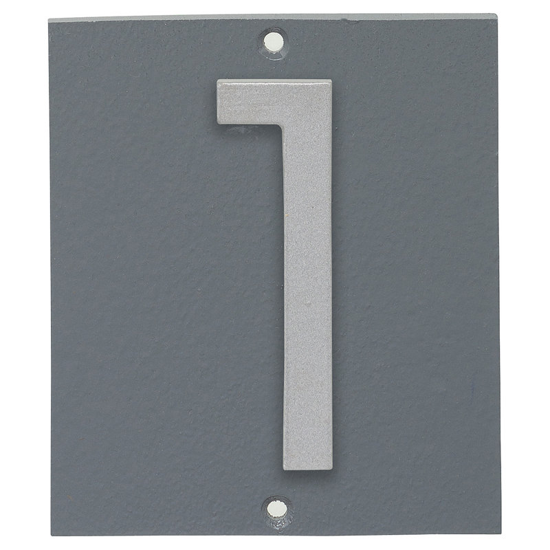 Plaque d’adresse murale sur 1 ligne flottante, Gris, Nickel satiné deux tons, Oui
