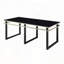 Ensemble de tables d'appoint 3 pièces avec dessus en verre trempé noir et bandes dorées - cadre noir