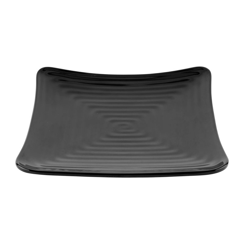 GET Melamine Textured Square Appetizer Plate, 8.75", Black