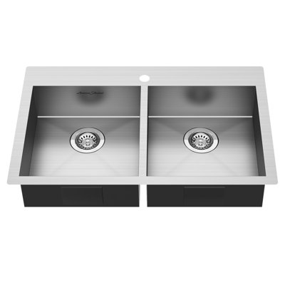 Edgewater 32.69 " L Undermount Double Bowl Stainless Steel Kitchen Sink