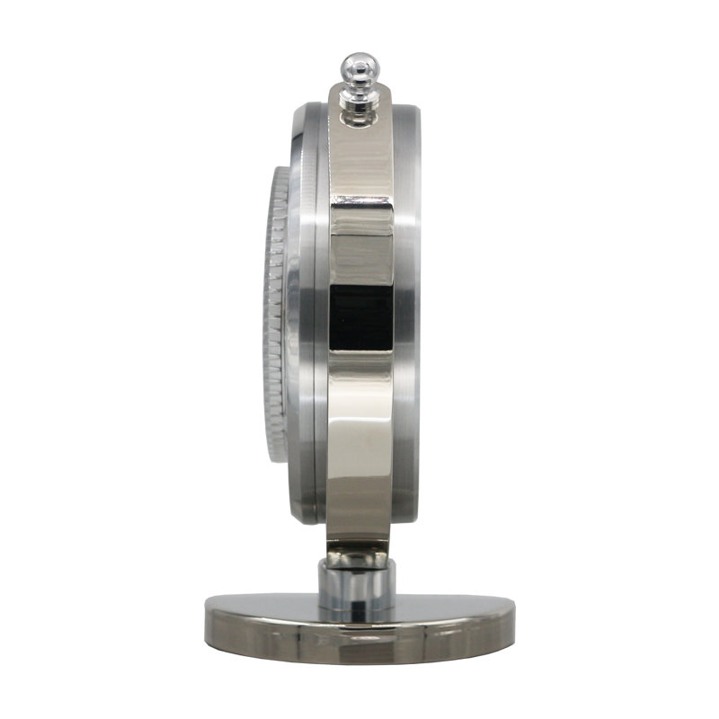QHG106SLH Desk & Table Clock, Silver-Tone