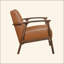 Chaise d'appoint rembourrée en similicuir 1 pièce