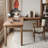 Walnut L-Shaped Solid Wood Writing desk with drawers desk-774418808-774418805