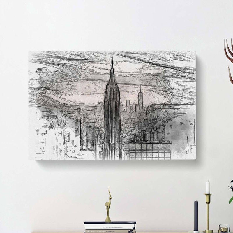 New York Skyline in Abstract - Wrapped Canvas, 35cm H x 50cm W x 3cm D