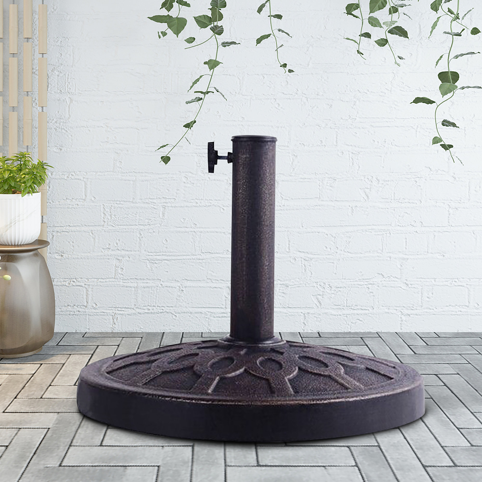 Lark Manor™ Levant Resin Standing Umbrella Base & Reviews | Wayfair