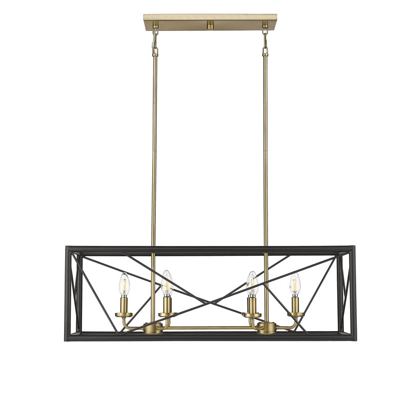 Keniya 6 - Light 34" Wide Dimmable Kitchen Island Square / Rectangle Chandelier