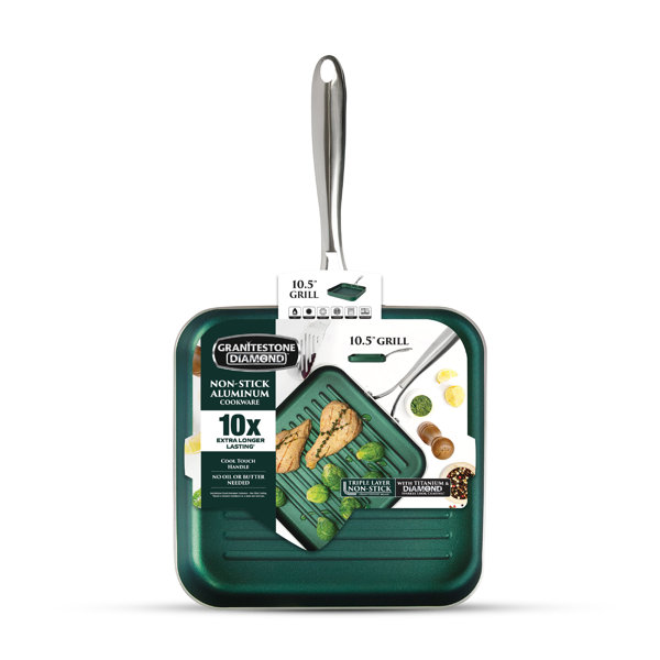 GraniteStone Diamond GraniteStone Diamond Emerald Green 10.5-in Aluminum  Griddle in the Cooking Pans & Skillets department at