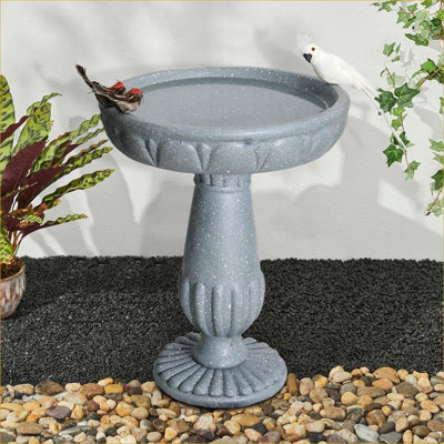 Bain d'oiseaux de jardin en béton armé en fibre de verre 21,2 po de hauteur