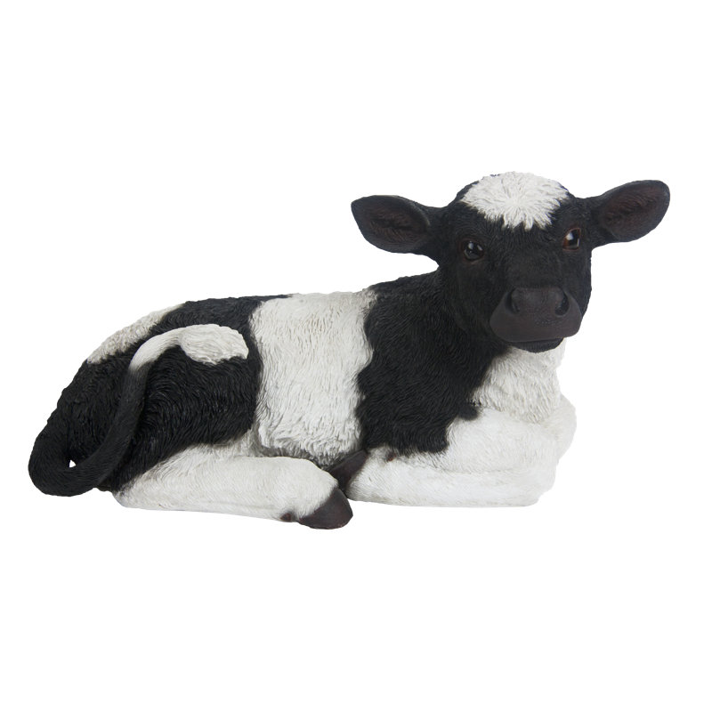 Aaryn Cow Plastic Garden Statue, 8" H x 15" W x 8" D